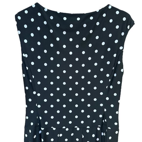 Lauren Ralph Lauren Black & White Polka Dot Dress Career‎ Office Women's Size 10 - Picture 5 of 13